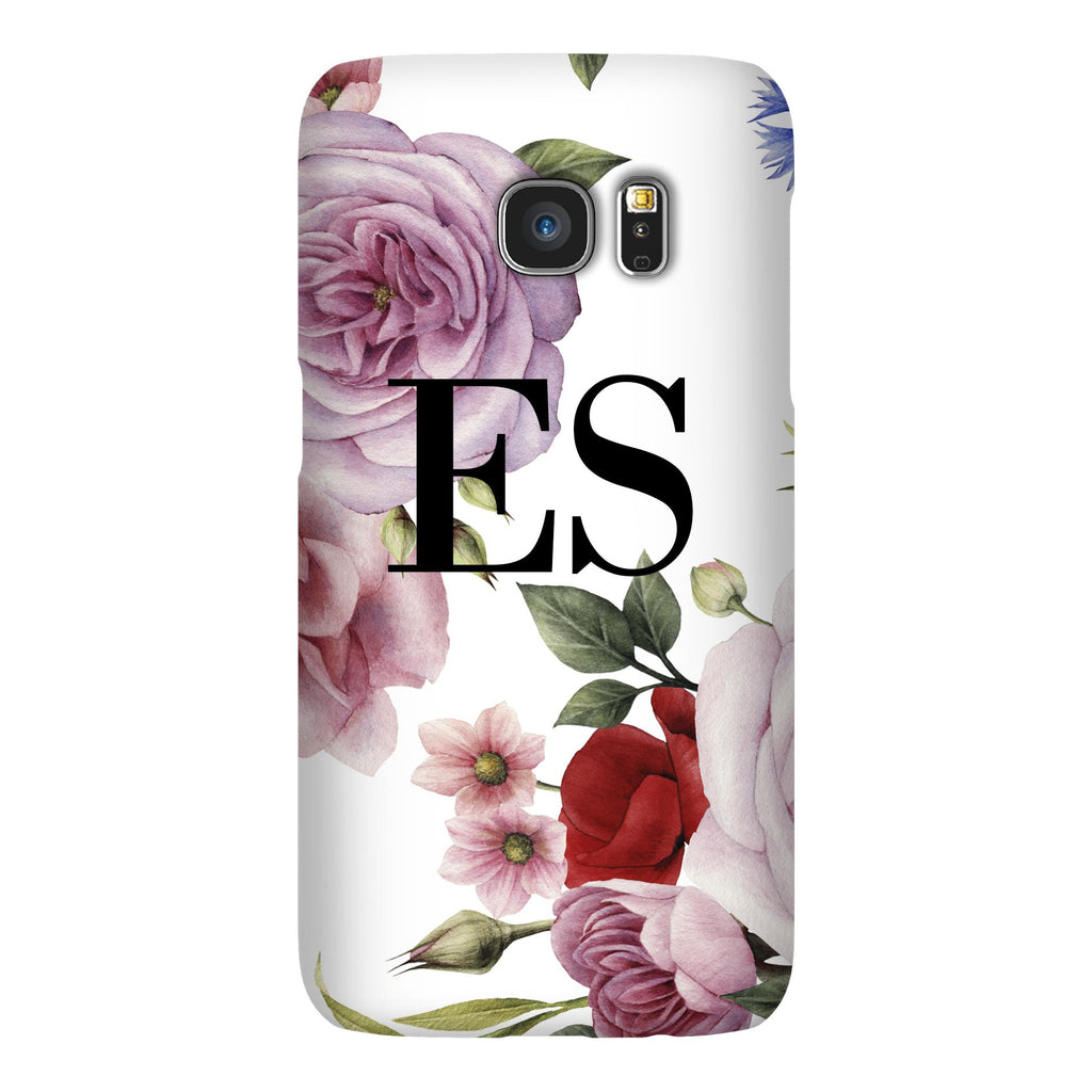 Personalised Floral Blossom Initials Samsung Galaxy S7 Case