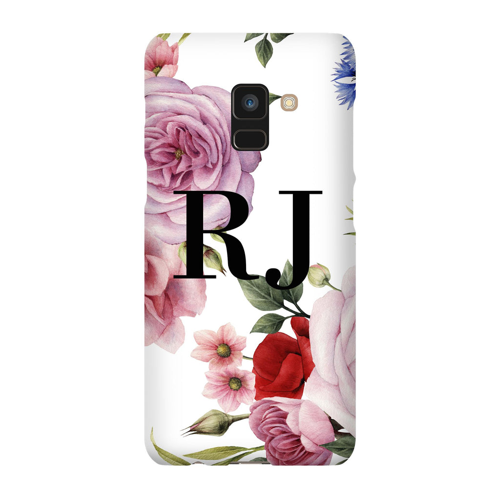 Personalised Floral Blossom Initials Samsung Galaxy A8 Case