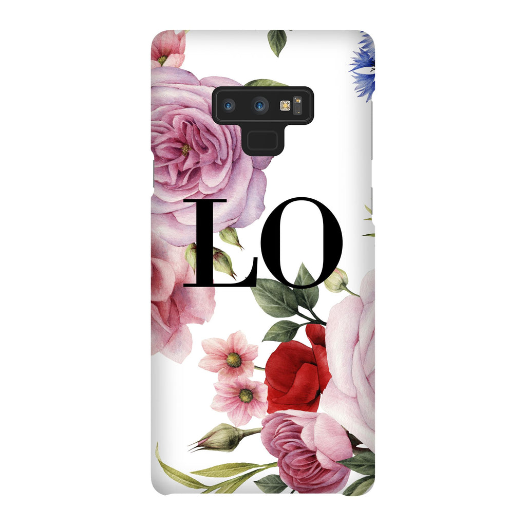 Personalised Floral Blossom Initials Samsung Galaxy Note 9 Case