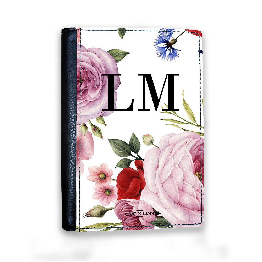 Personalised Floral Blossom Initials Passport Cover