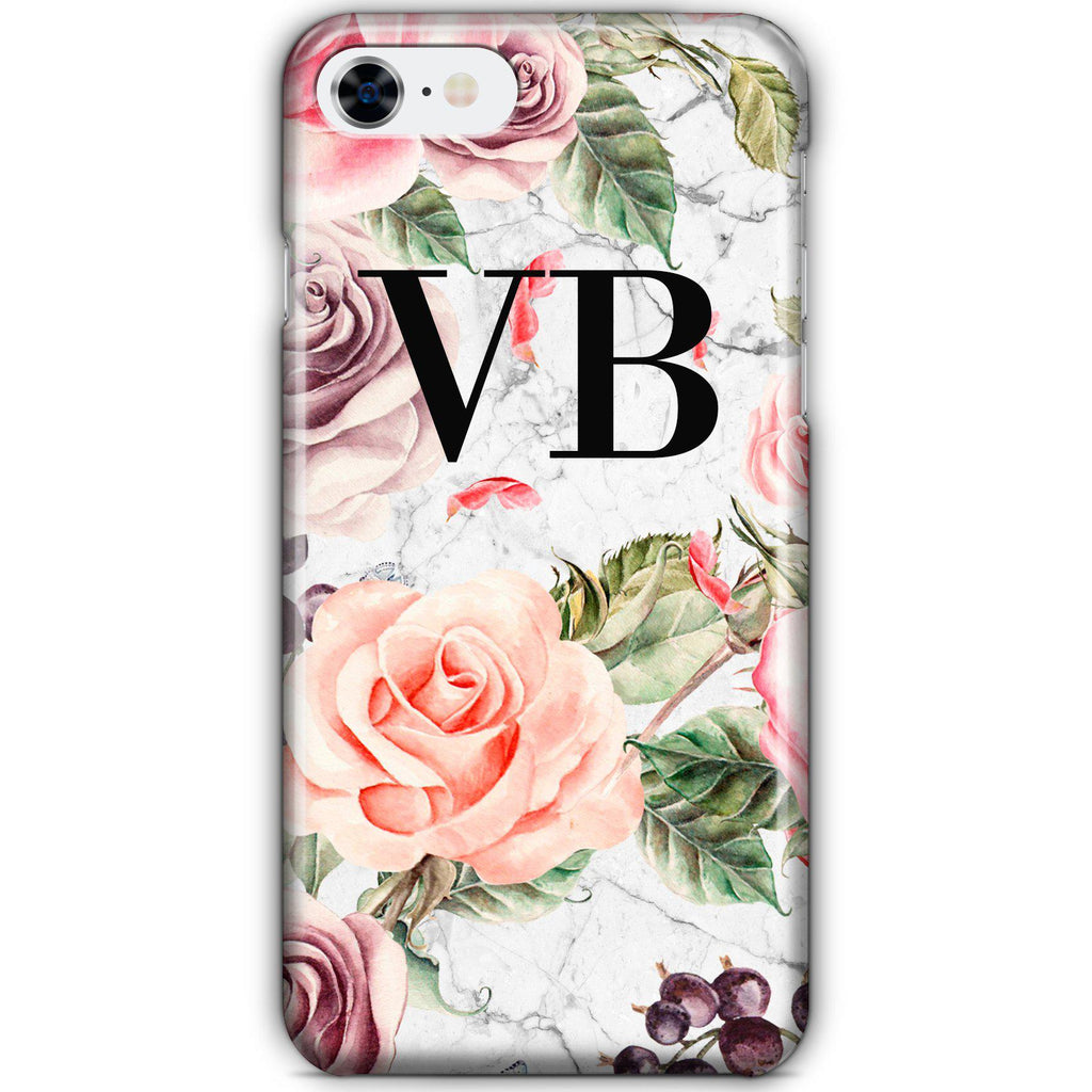 Personalised Watercolor Floral Initials iPhone 8 Case