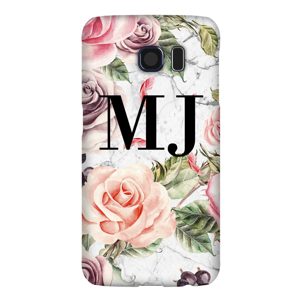 Personalised Watercolor Floral Initials Samsung Galaxy S6 Case