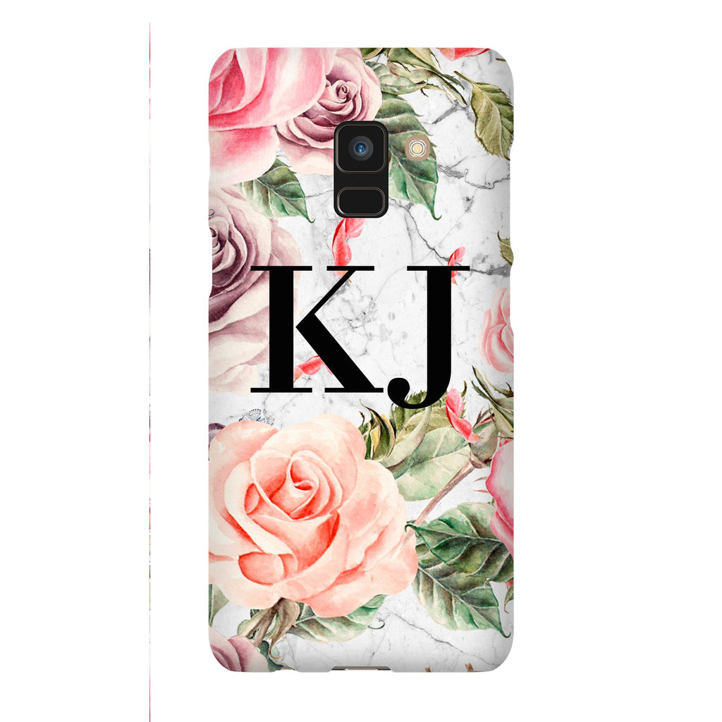 Personalised Watercolor Floral Initials Samsung Galaxy A8 Case