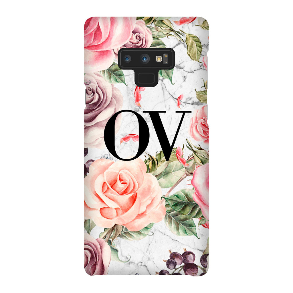 Personalised Watercolor Floral Initials Samsung Galaxy Note 9 Case