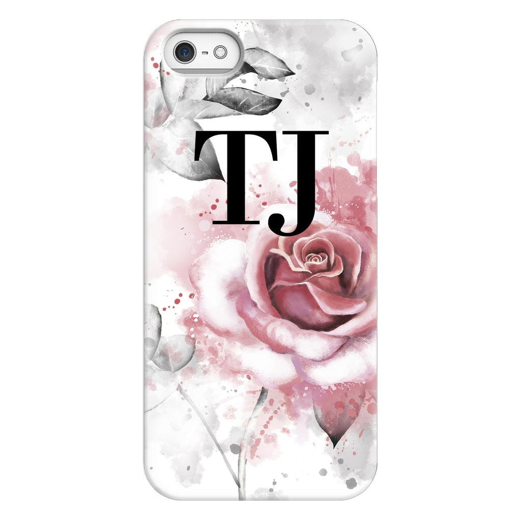 Personalised Floral Rose Initials iPhone 5/5s/SE (2016) Case