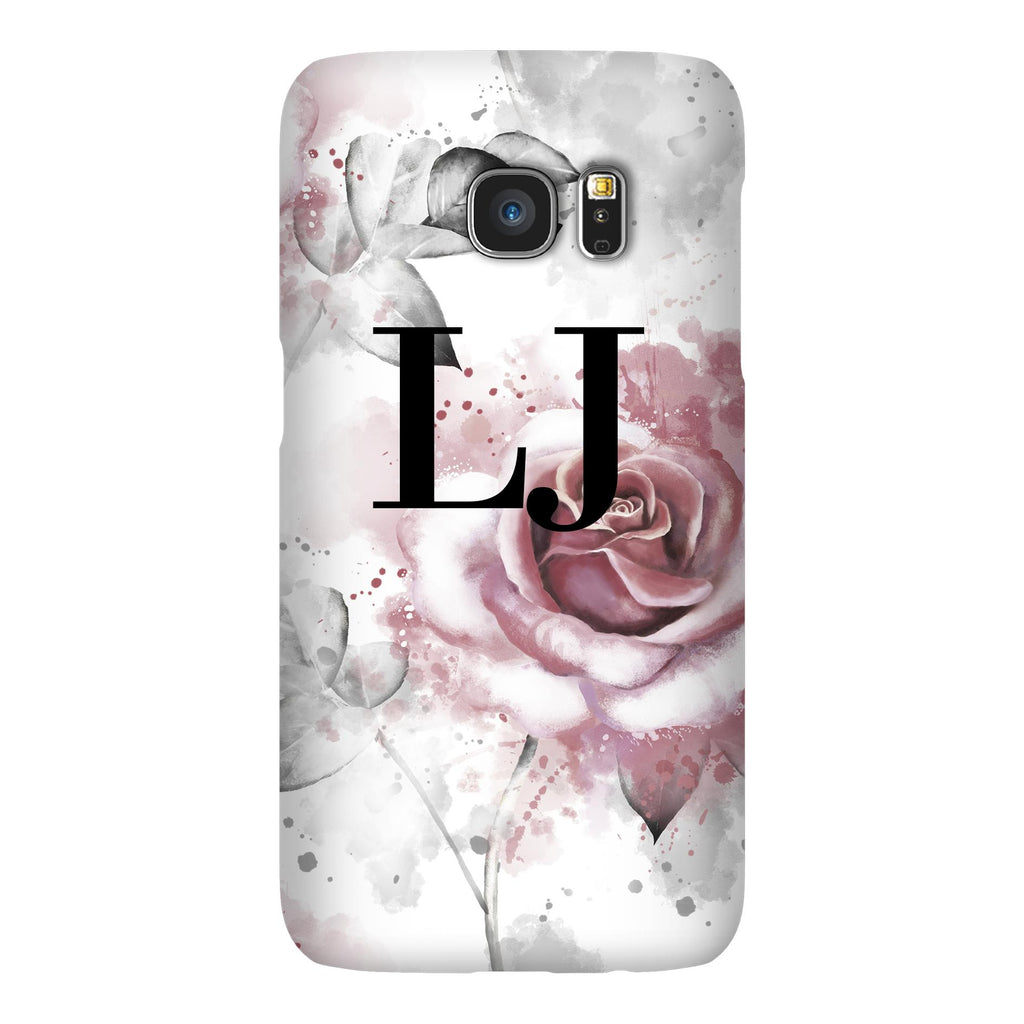 Personalised Floral Rose Initials Samsung Galaxy S7 Edge Case