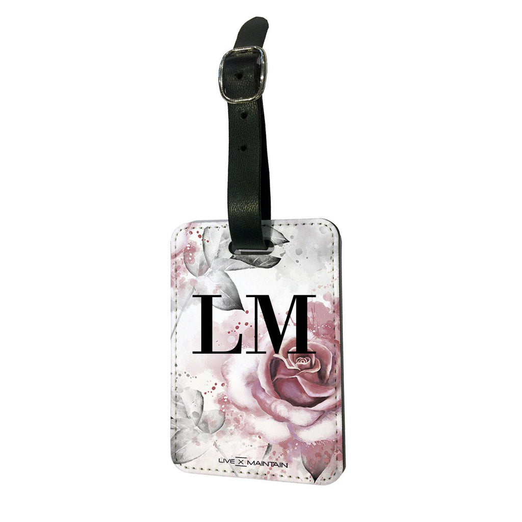 Personalised Floral Rose Initials Luggage Tag