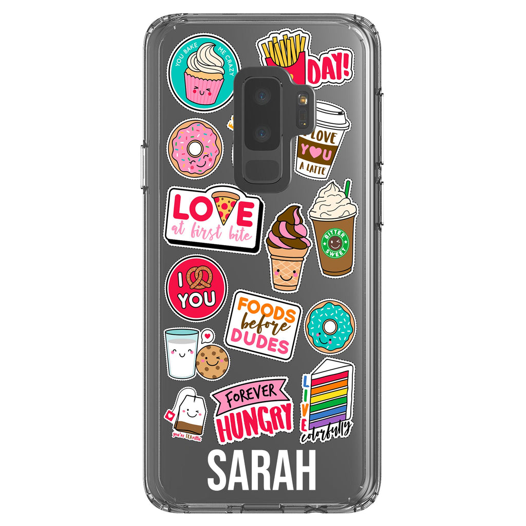 Personalised Foodie Sticker Samsung Galaxy S9 Plus Clear Case