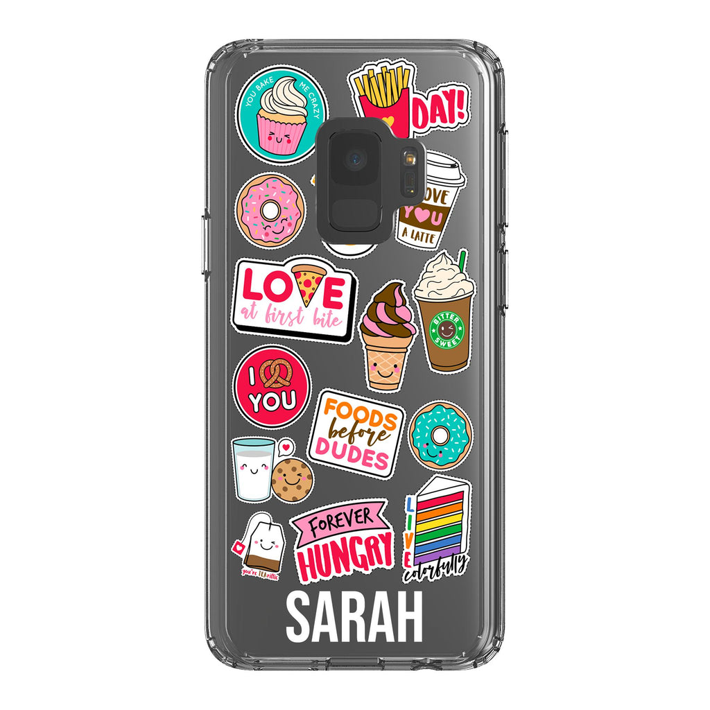 Personalised Foodie Sticker Samsung Galaxy S9 Clear Case