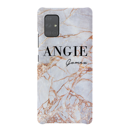 Personalised Fragment Marble Name Samsung Galaxy A51 Case