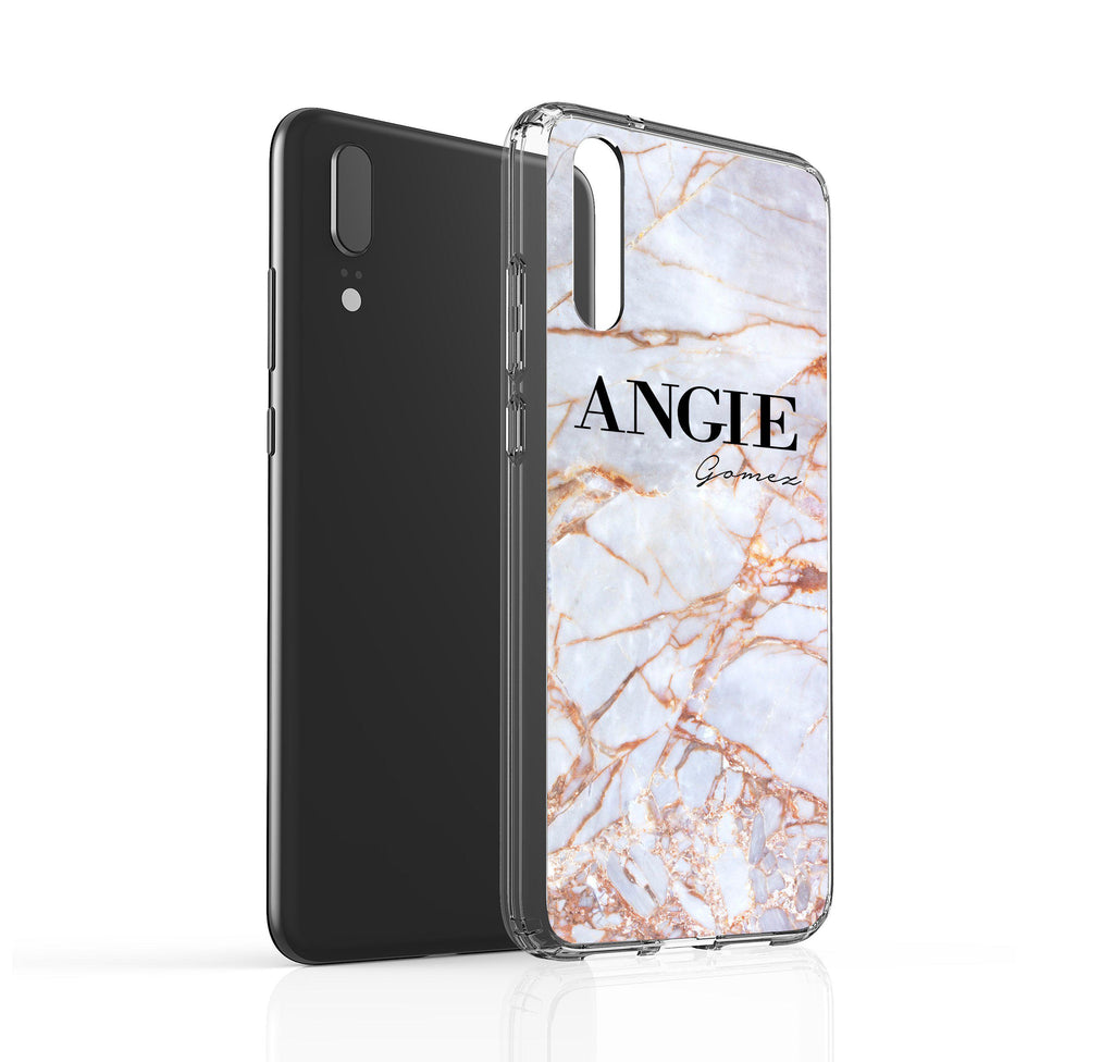 Personalised Fragment Marble Name Huawei P20 Case