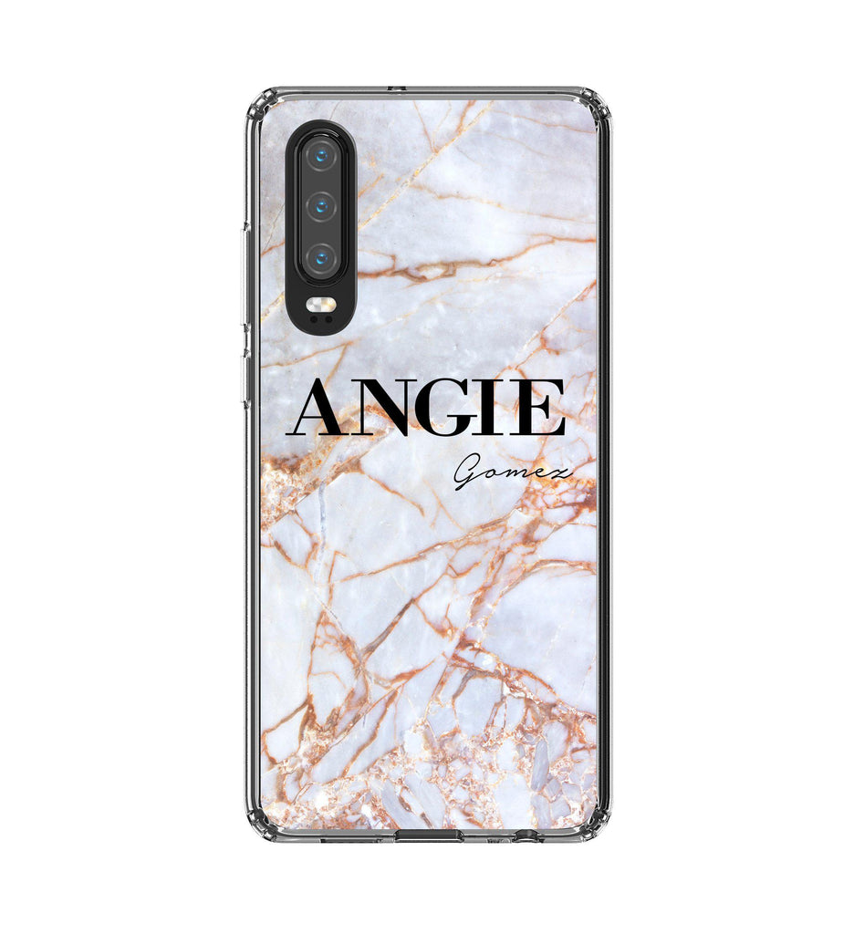 Personalised Fragment Marble Name Huawei P30 Case