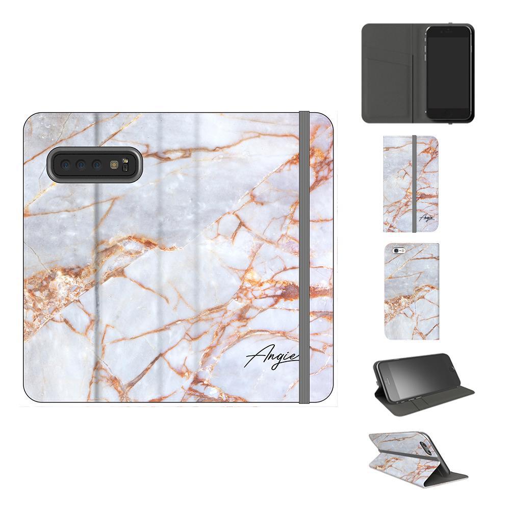 Personalised Fragment Marble Name Samsung Galaxy S10 Plus Case