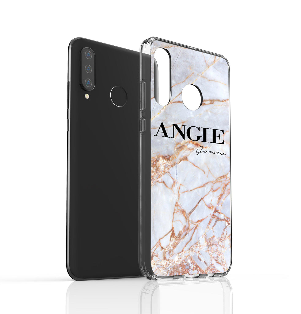 Personalised Fragment Marble Name Huawei P30 Lite Case