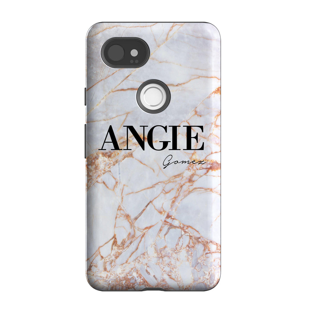 Personalised Fragment Marble Name Google Pixel 2 XL Case