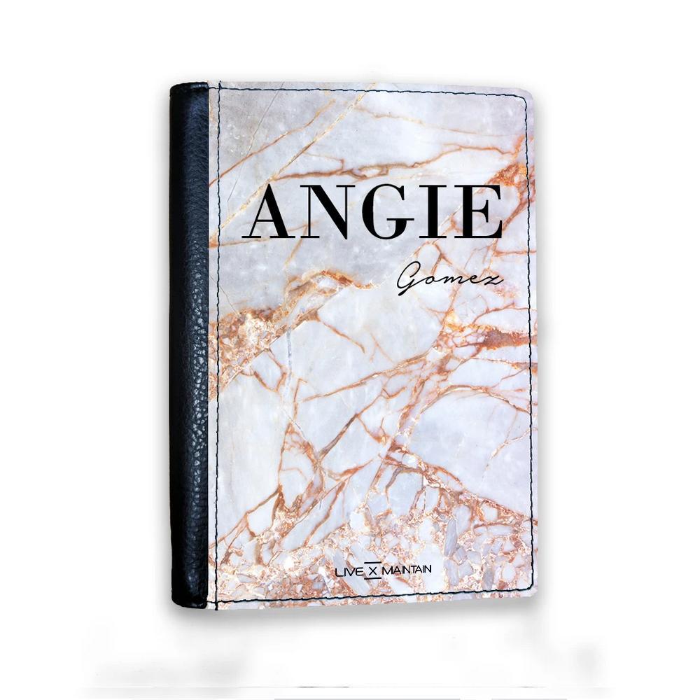 Personalised Fragment Marble Name Passport Cover