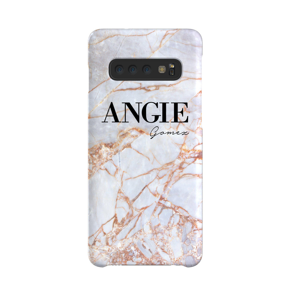 Personalised Fragment Marble Name Samsung Galaxy S10 Case