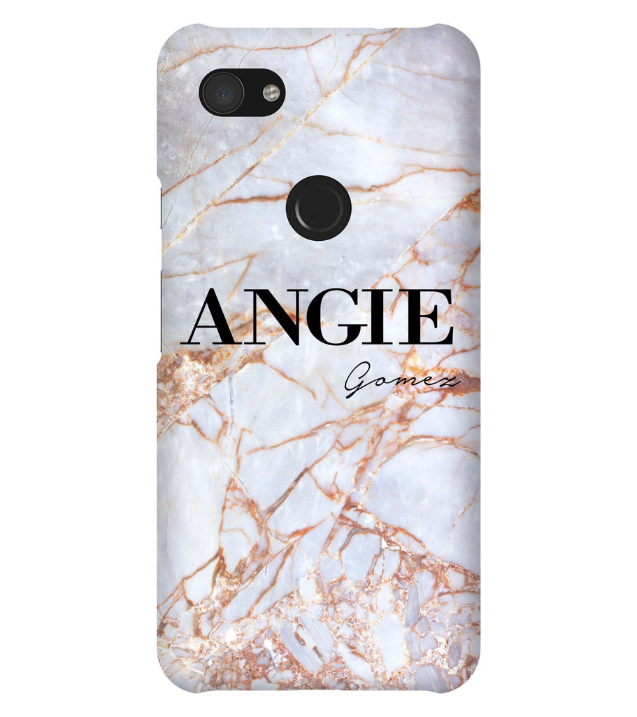 Personalised Fragment Marble Name Google Pixel 3a XL Case