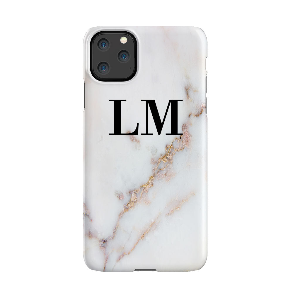 Personalised Gold Stained Marble Initials iPhone 11 Pro Max Case