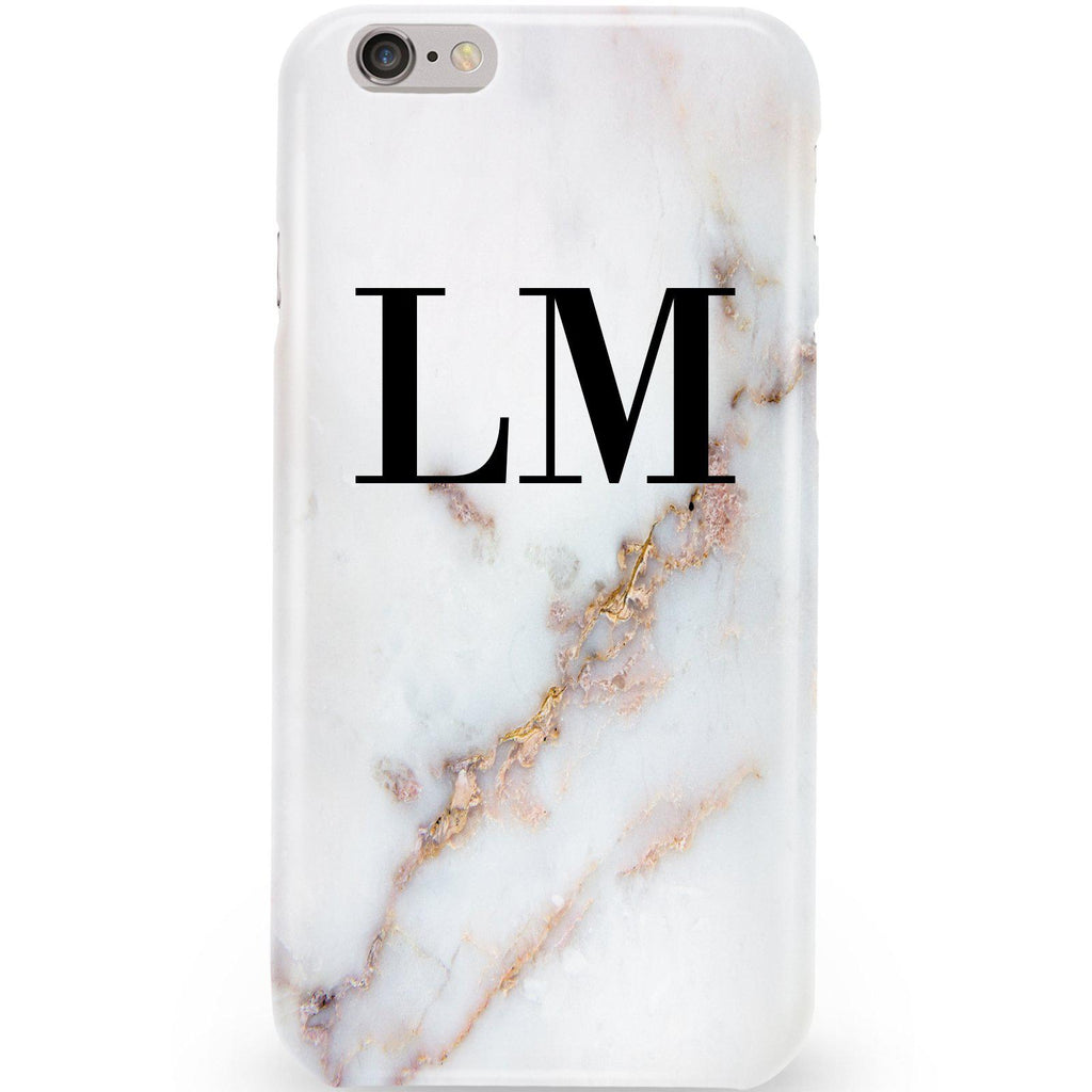 Personalised Gold Stained Marble Initials iPhone 6/6s Case