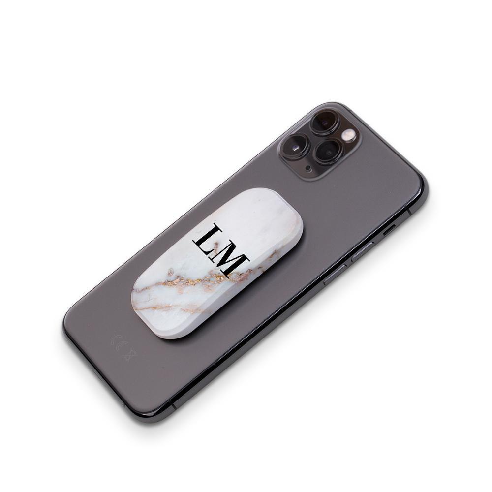 Personalised Gold Stained Marble Initials Clickit Phone grip