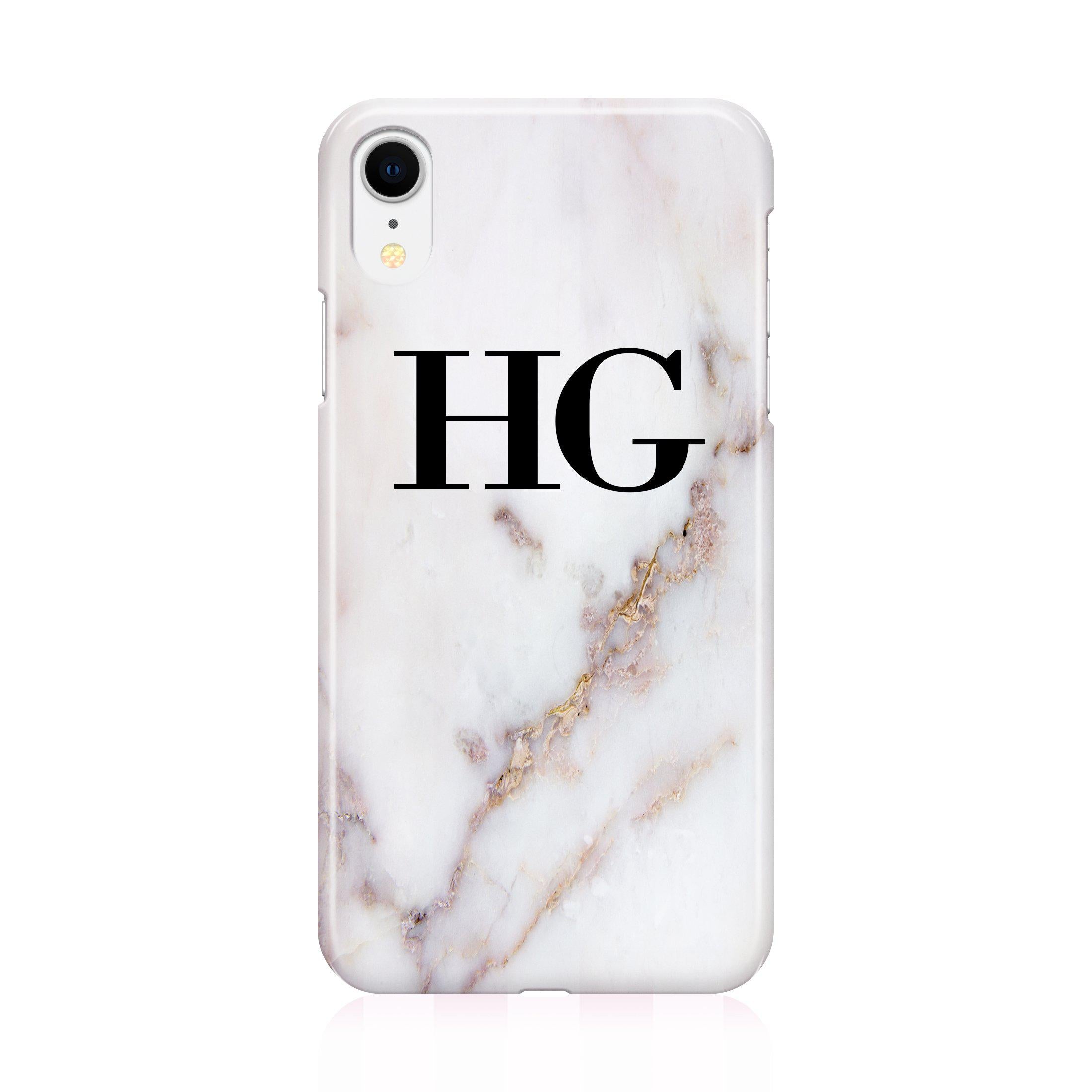 Personalised Stained Marble Initials iPhone XR
