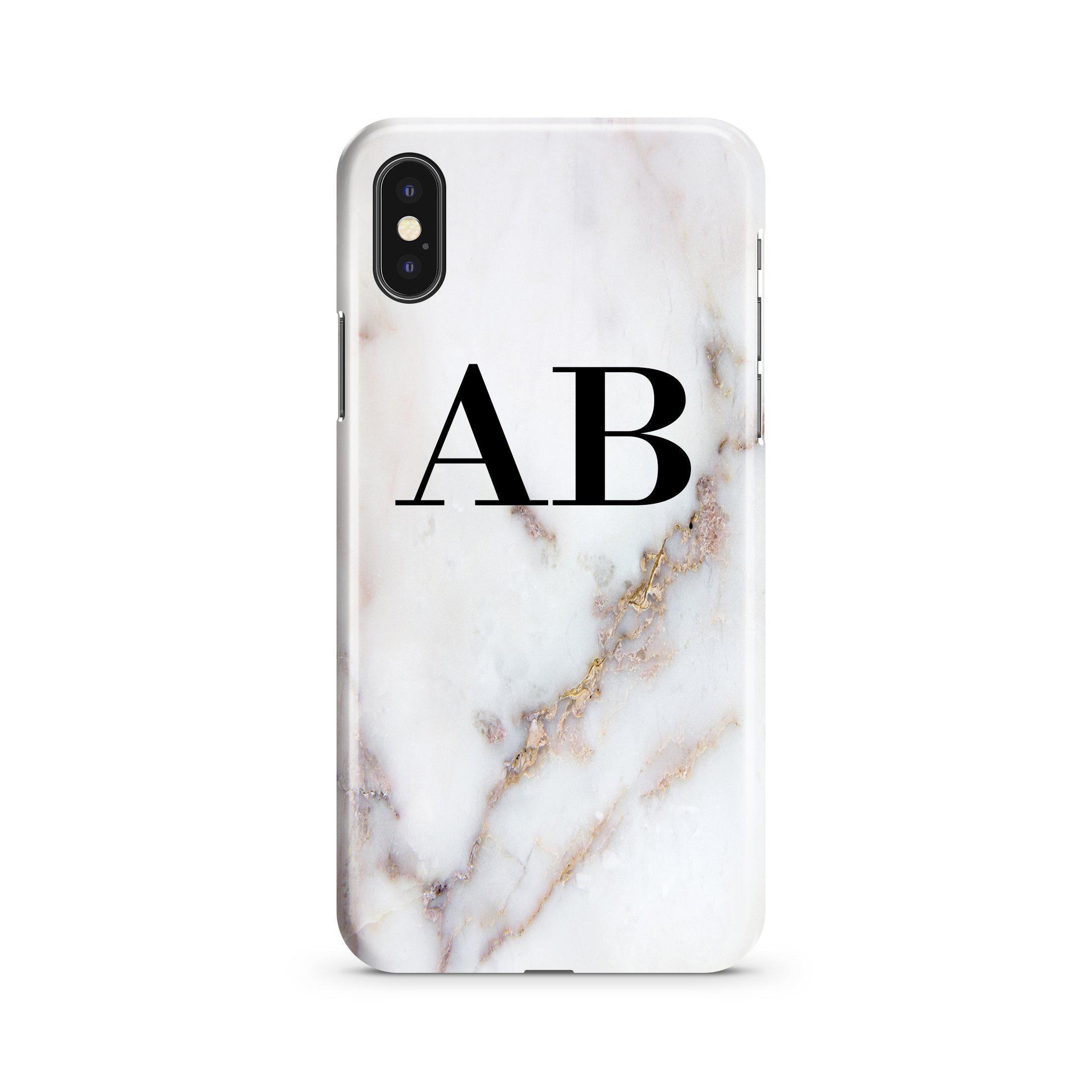 Personalised Stained Marble Initials iPhone