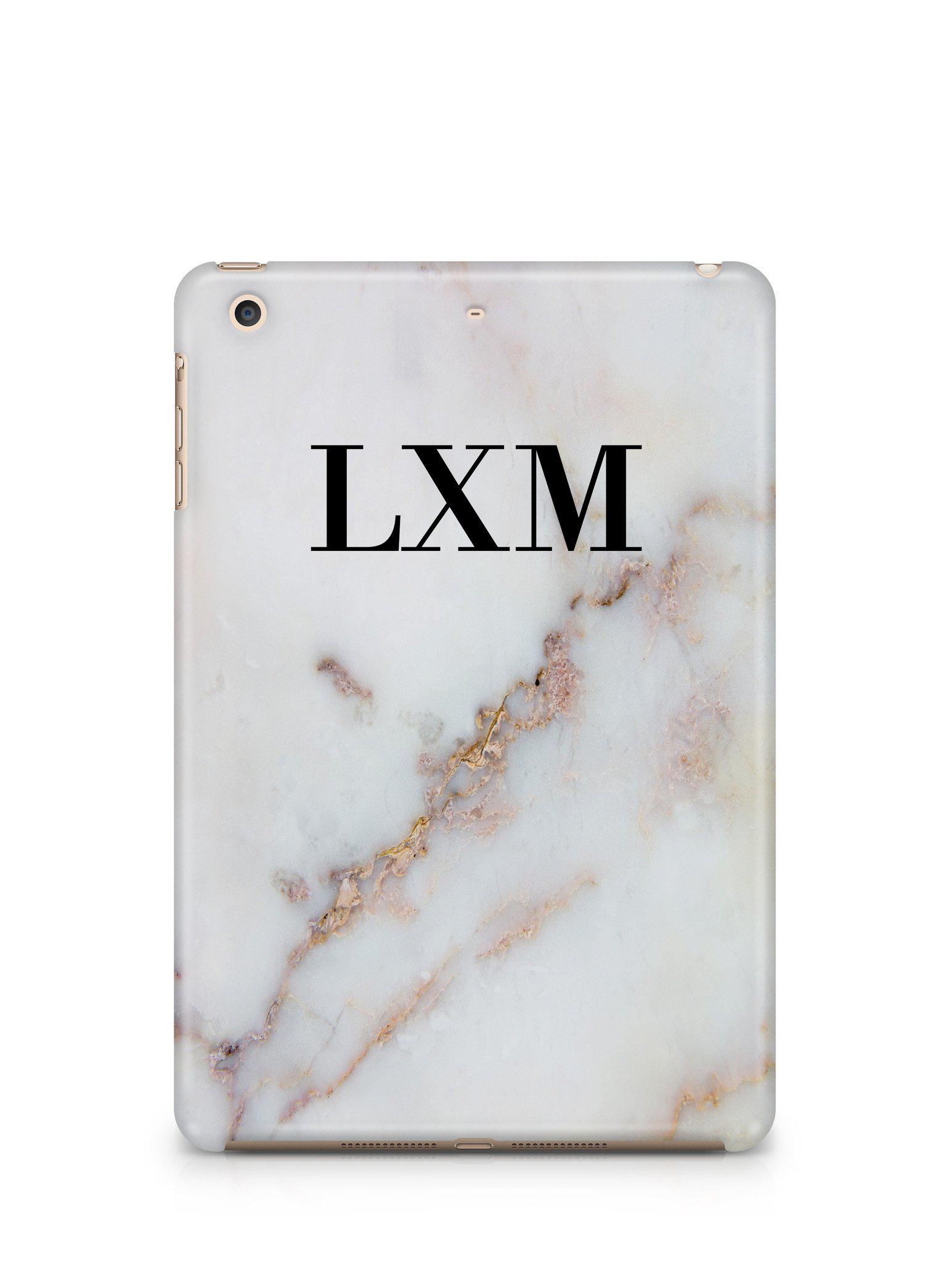 Personalised Stained Marble Initials iPad Case