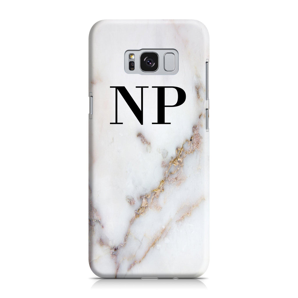 Personalised Gold Stained Marble Initials Samsung Galaxy S8 Plus Case