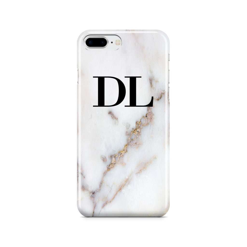 Personalised Gold Stained Marble Initials iPhone 7 Plus Case