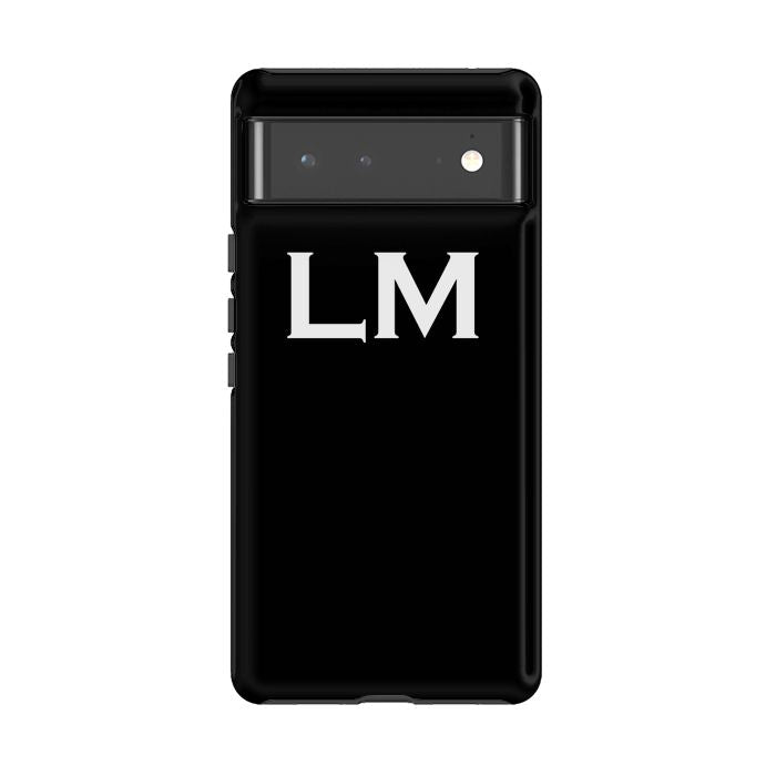 Personalised Black x White Top Initials Google Pixel 6 Pro Case