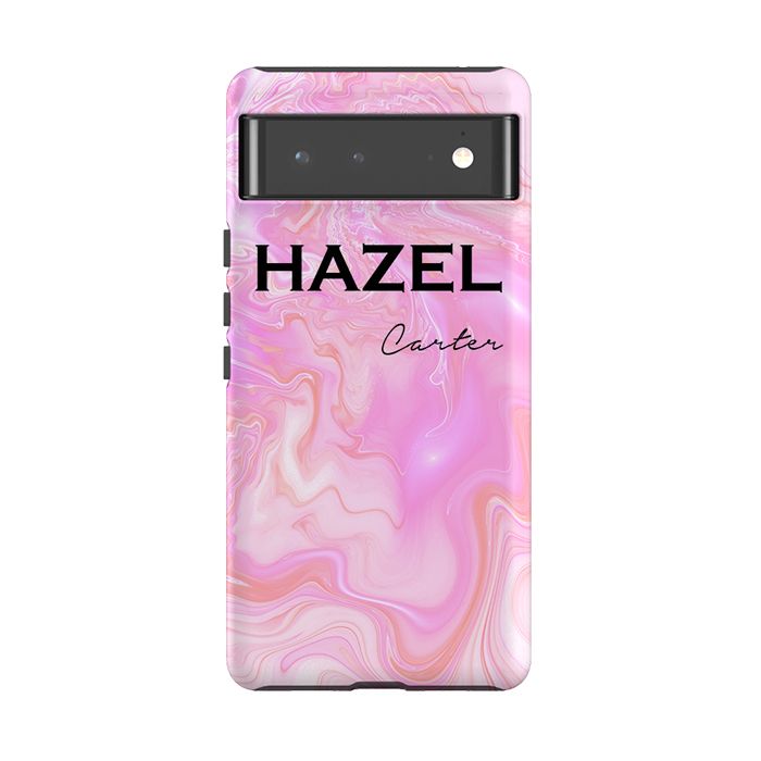 Personalised Cosmic Pink Name Google Pixel 6 Pro Case