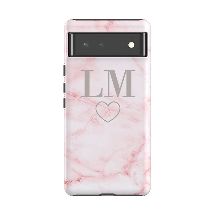 Personalised Cotton Candy Heart Marble Google Pixel 6 Case