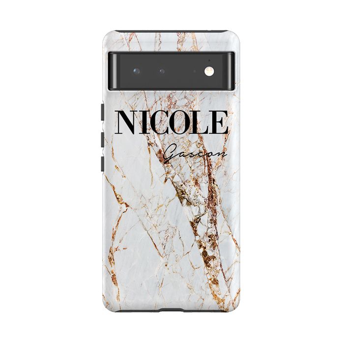 Personalised Cracked Marble Name Google Pixel 8 Pro Case