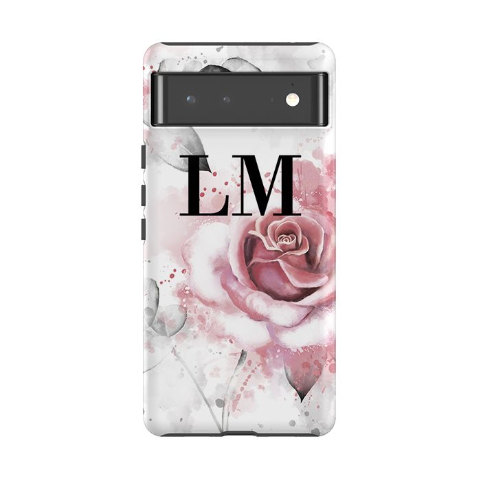 Personalised Floral Rose Initials Google Pixel 8 Case