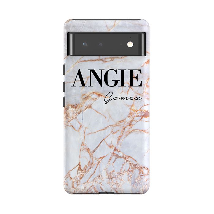 Personalised Fragment Marble Name Google Pixel 6 Case