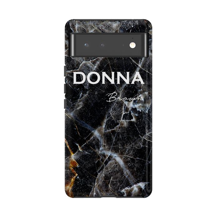 Personalised Midnight Marble Name Google Pixel 6 Case