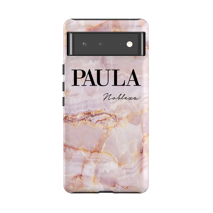 Personalised Natural Pink Marble Name Google Pixel 8 Pro Case