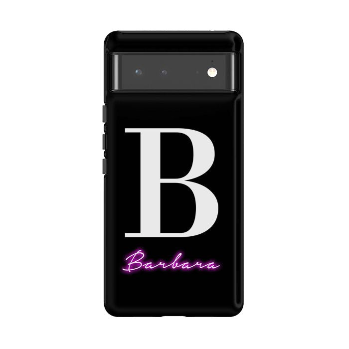 Personalised Neon Initial Name Google Pixel 6 Pro Case