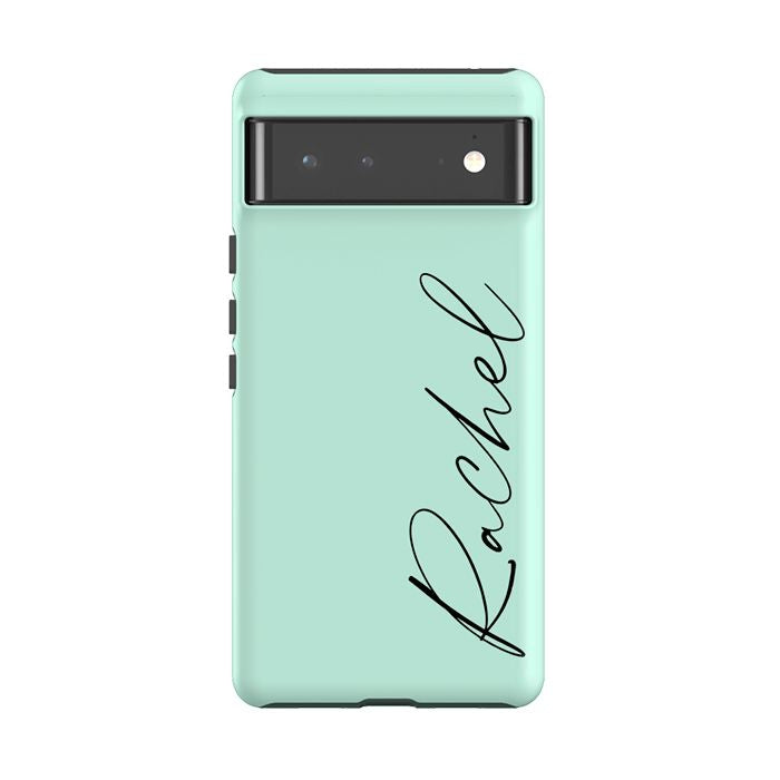 Personalised Pale Green Name Google Pixel 6 Pro Case