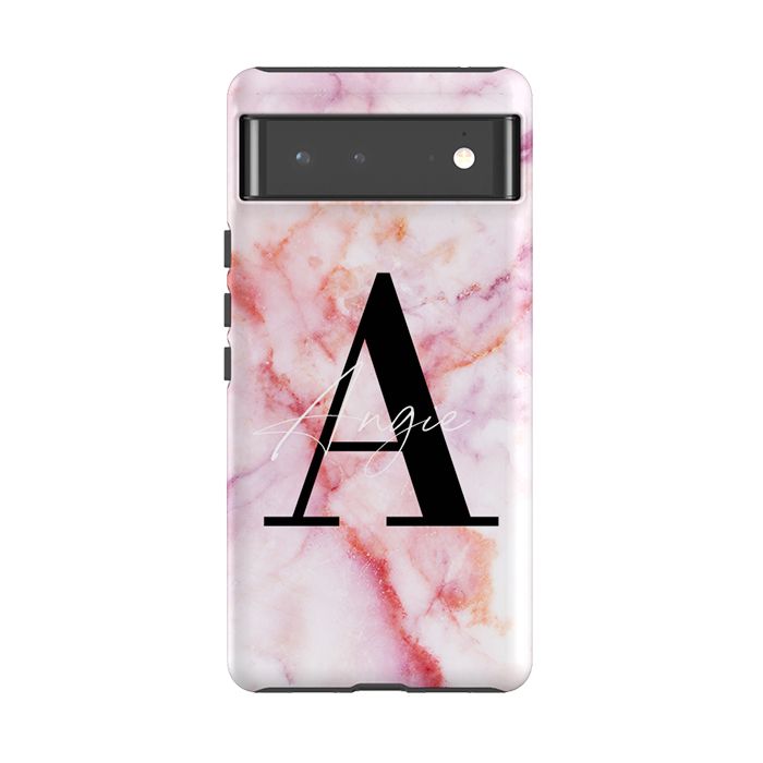 Personalised Pastel Marble Name Initial Google Pixel 8 Pro Case