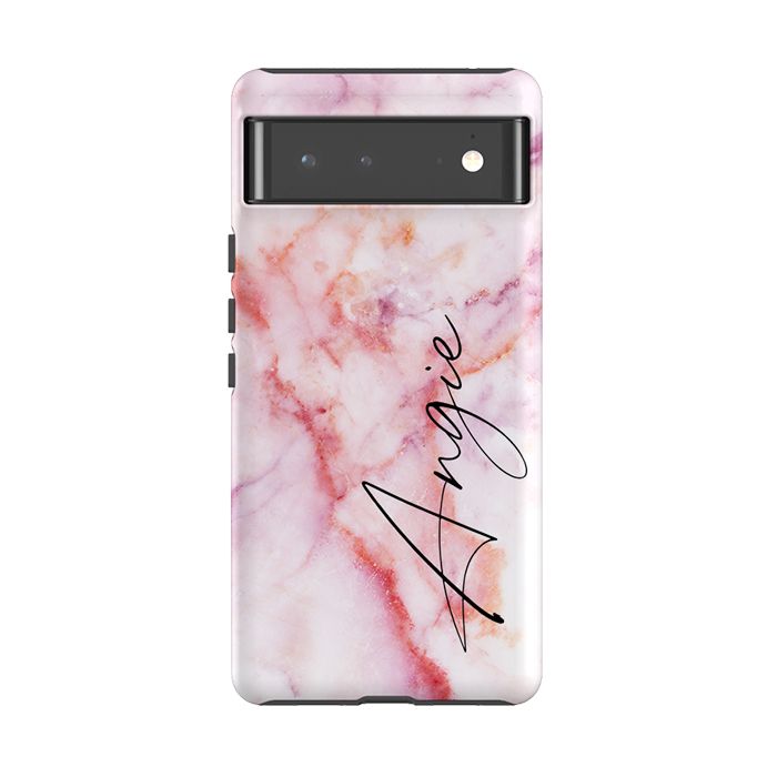 Personalised Pastel Marble Name Google Pixel 6 Pro Case