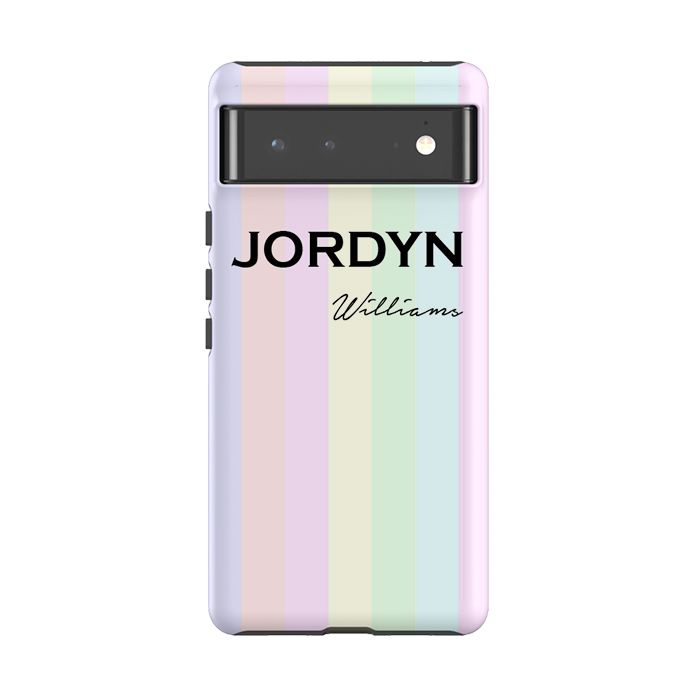 Personalised Pastel Stripes Google Pixel 6 Pro Case