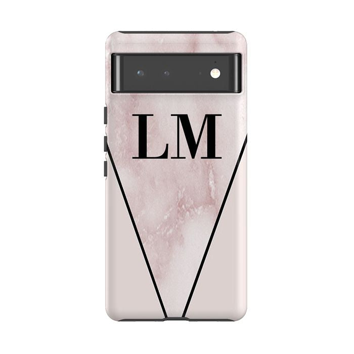 Personalised Pink x Rosa Marble Contrast Google Pixel 6 Case