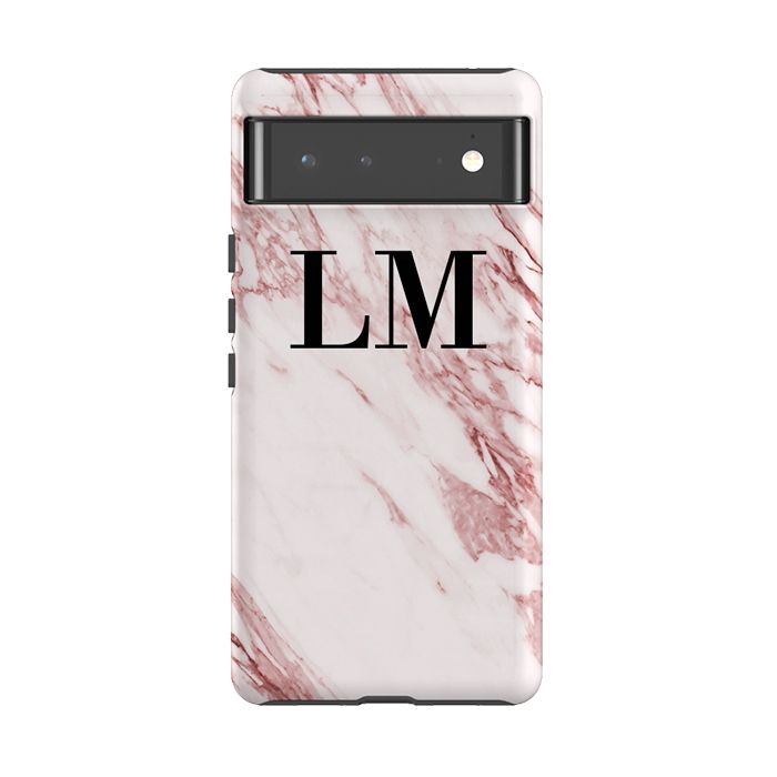 Personalised Rosa Marble Initials Google Pixel 6 Pro Case