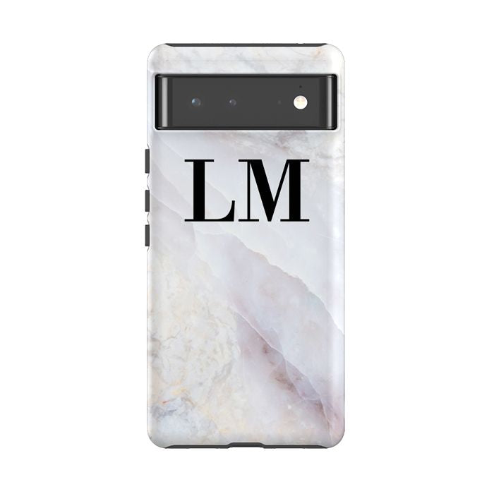 Personalised Stone Marble Initials Google Pixel 6 Case