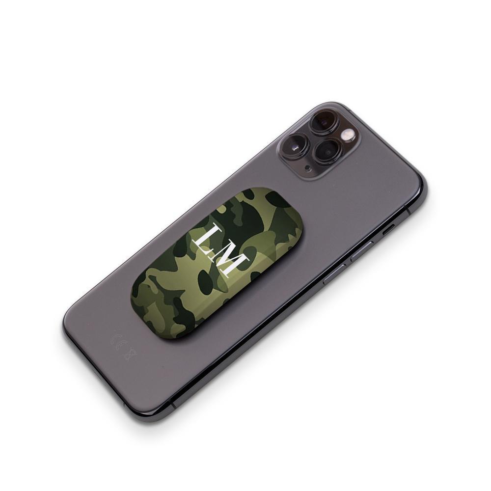 Personalised Green Camouflage Initials Clickit Phone grip