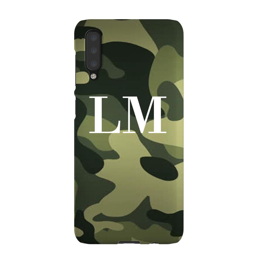 Personalised Green Camouflage Initials Samsung Galaxy A50 Case
