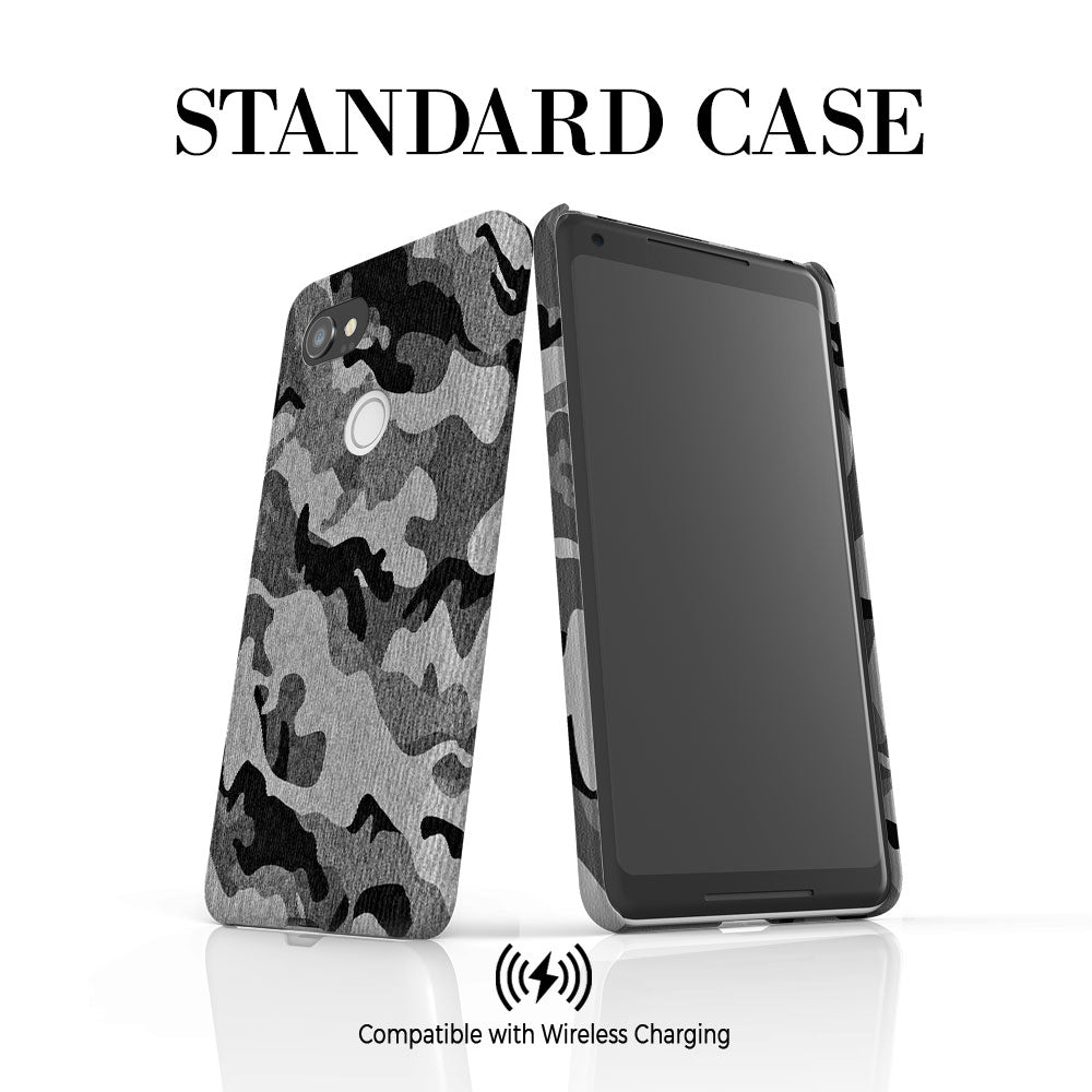 Personalised Grey Camouflage Initials Google Pixel 2 XL Case