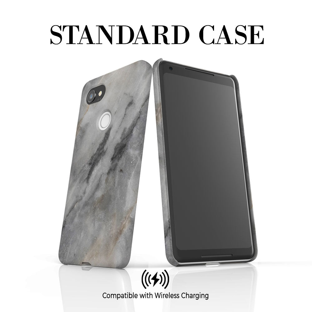 Personalised Grey Stone Marble Initials Google Pixel 2 XL Case